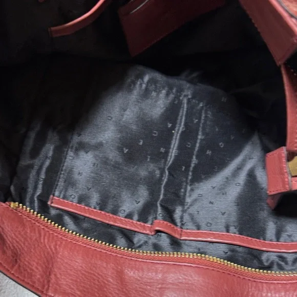 Cole Haan Burgundy Leather Tote with Tassel - Picture 9 of 14